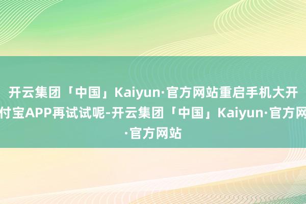 开云集团「中国」Kaiyun·官方网站重启手机大开支付宝APP再试试呢-开云集团「中国」Kaiyun·官方网站