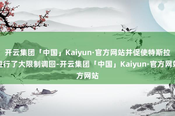 开云集团「中国」Kaiyun·官方网站并促使特斯拉进行了大限制调回-开云集团「中国」Kaiyun·官方网站