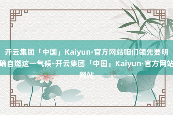 开云集团「中国」Kaiyun·官方网站咱们领先要明确自燃这一气候-开云集团「中国」Kaiyun·官方网站