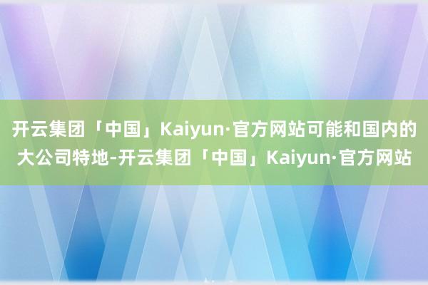 开云集团「中国」Kaiyun·官方网站可能和国内的大公司特地-开云集团「中国」Kaiyun·官方网站