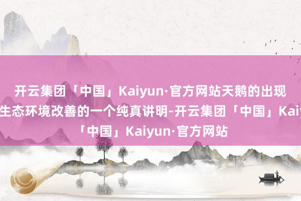 开云集团「中国」Kaiyun·官方网站天鹅的出现不仅是蚌埠市生态环境改善的一个纯真讲明-开云集团「中国」Kaiyun·官方网站