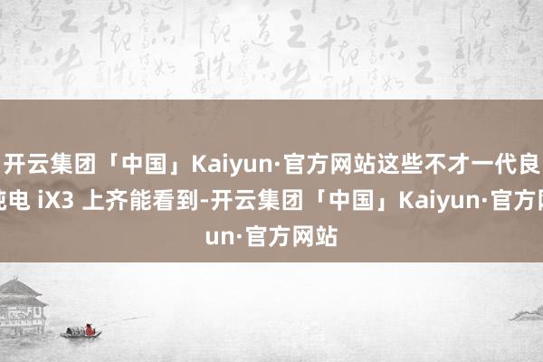 开云集团「中国」Kaiyun·官方网站这些不才一代良马纯电 iX3 上齐能看到-开云集团「中国」Kaiyun·官方网站