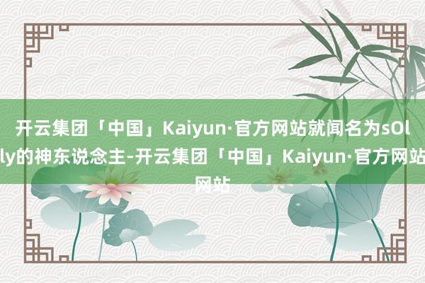 开云集团「中国」Kaiyun·官方网站就闻名为sOlly的神东说念主-开云集团「中国」Kaiyun·官方网站