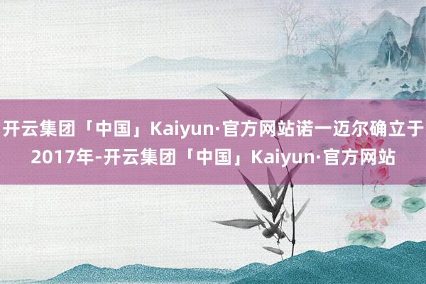 开云集团「中国」Kaiyun·官方网站诺一迈尔确立于2017年-开云集团「中国」Kaiyun·官方网站